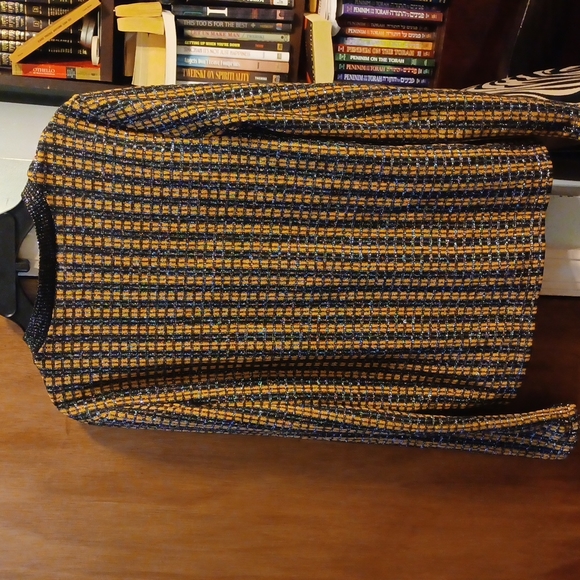 Zara Metallic black and yellow sweater, size M - Picture 3 of 4